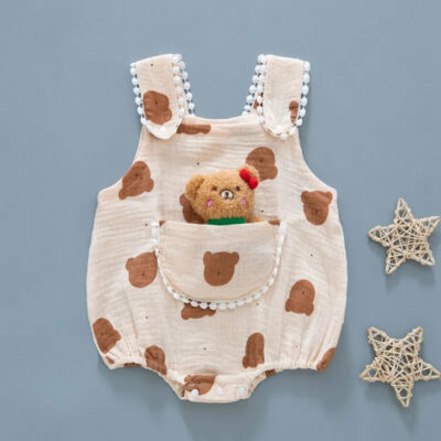 Cute Baby Gauze Triangle Rompers