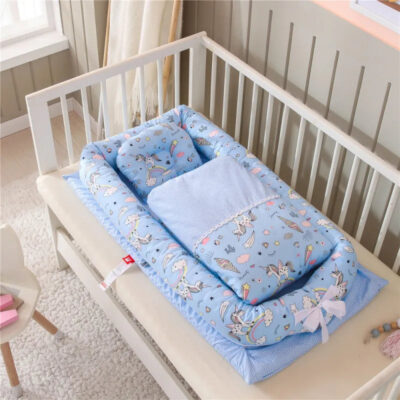 Crib Anti-Pressure Newborn Foldable Portable Crib Middle Bed