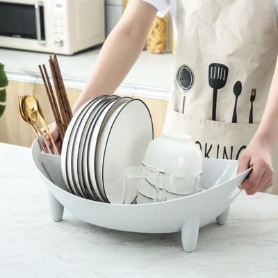 Dish Drying Rack Oval Shaped Drainer Plate Bowl